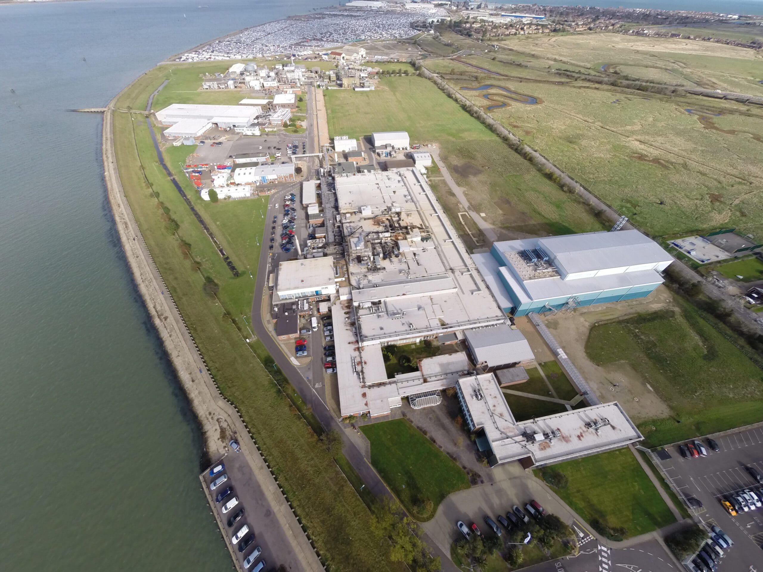 Birds eye view of Aesica Queenborough UK Site