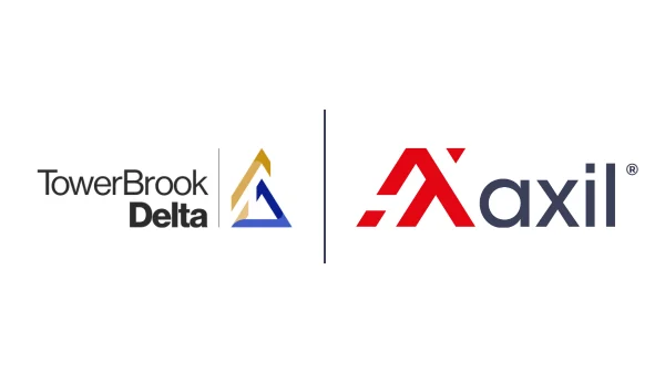 TowerBrook Delta logo alongside Axil Integrated Services logo