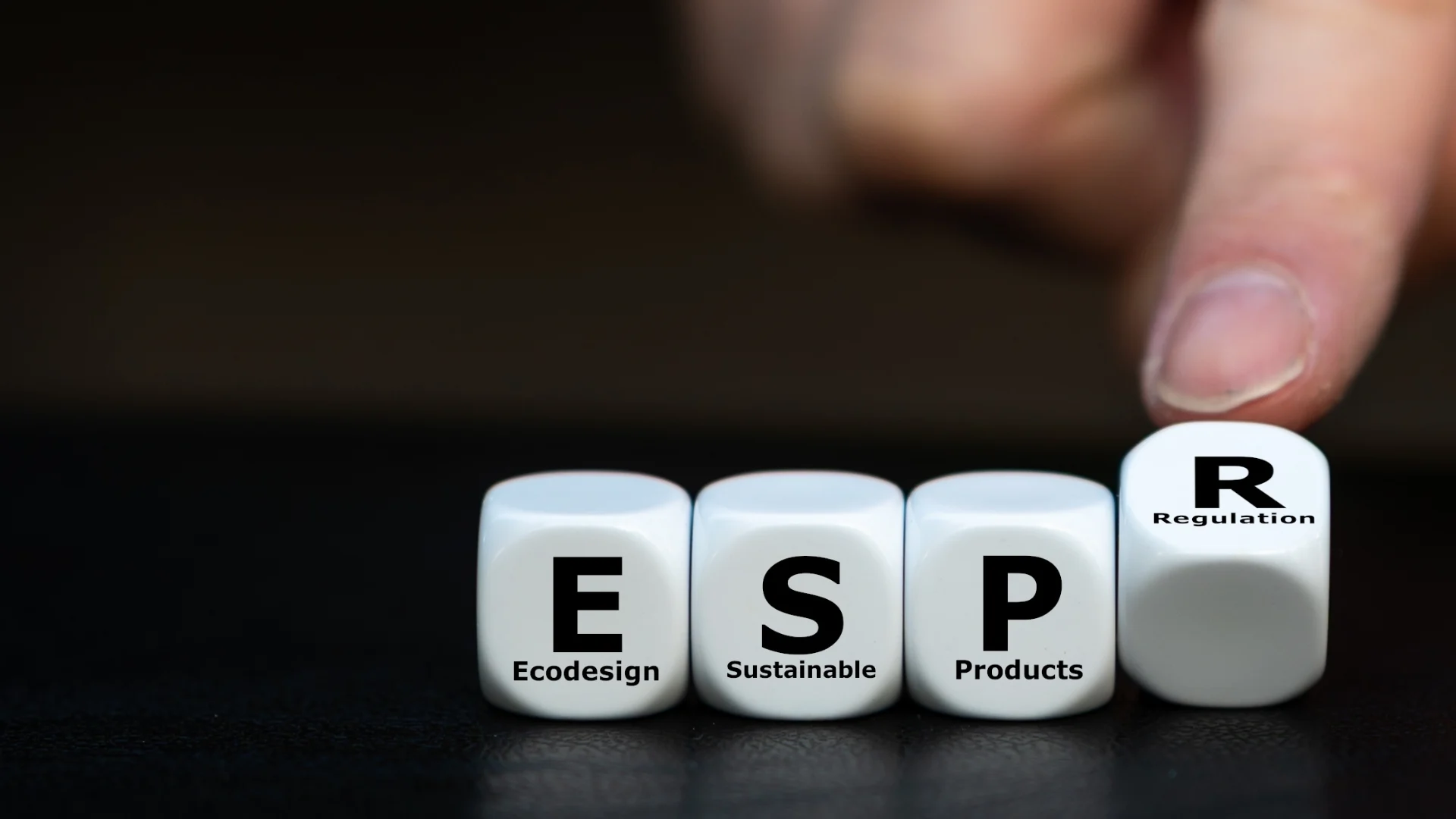 ESPR – Ecodesign for Sustainable Products Regulation on dice