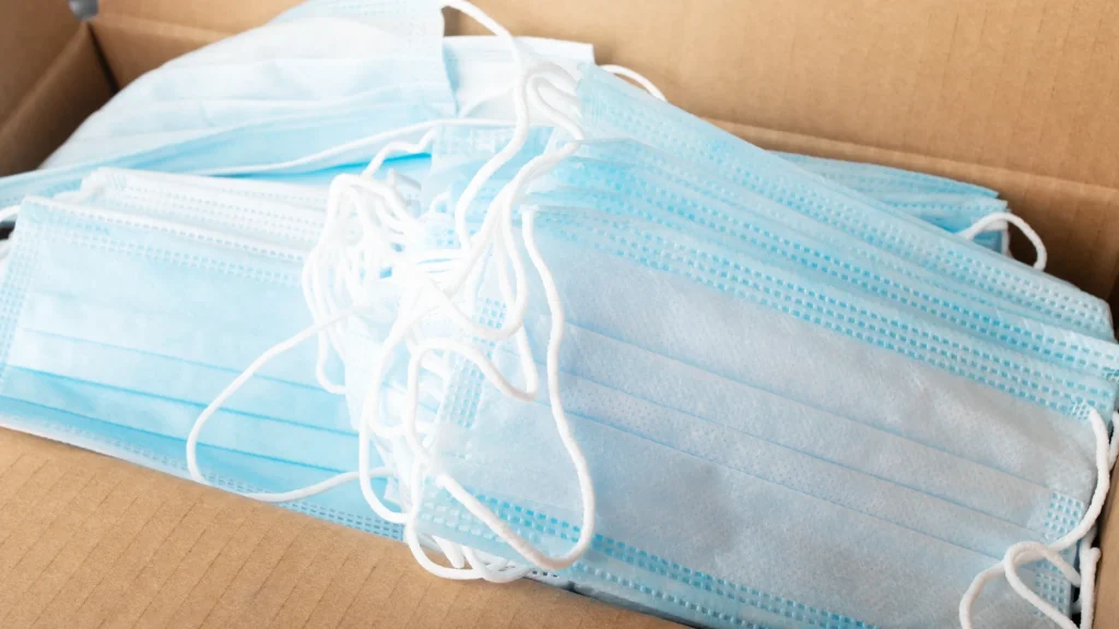 Medical masks in a box,