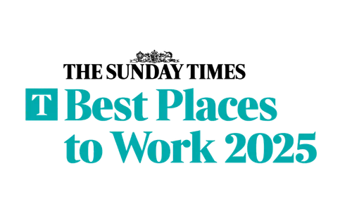 The Sunday Times best place to work 2025 logo for carousel