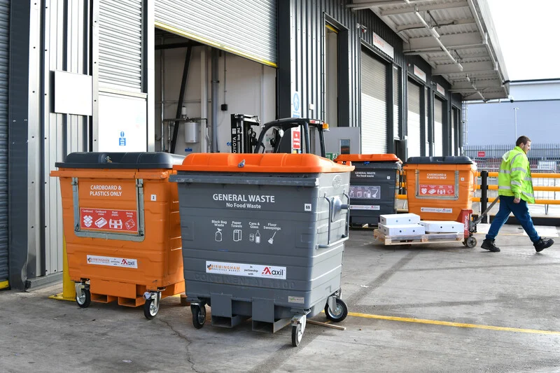 1100L recycling and general waste bins at our customer site